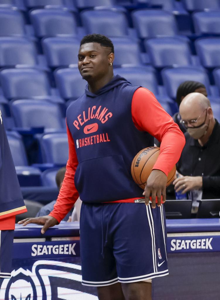 Zion Williamson during a training with the Pelicans.
