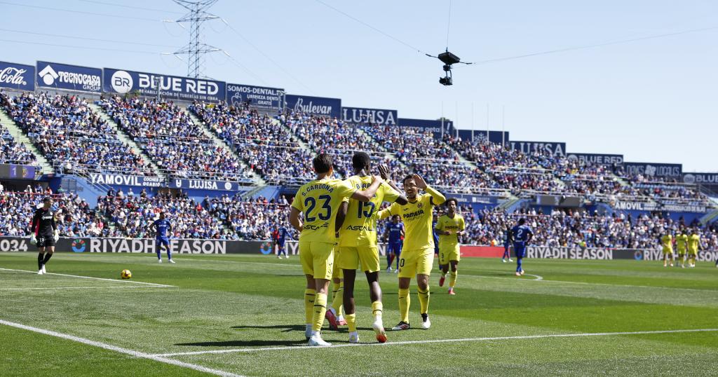 ESTADIO COLISEUM PARTIDO GETAFE-VILLARREAL BARRY CELEBRA TRAS MARCAR