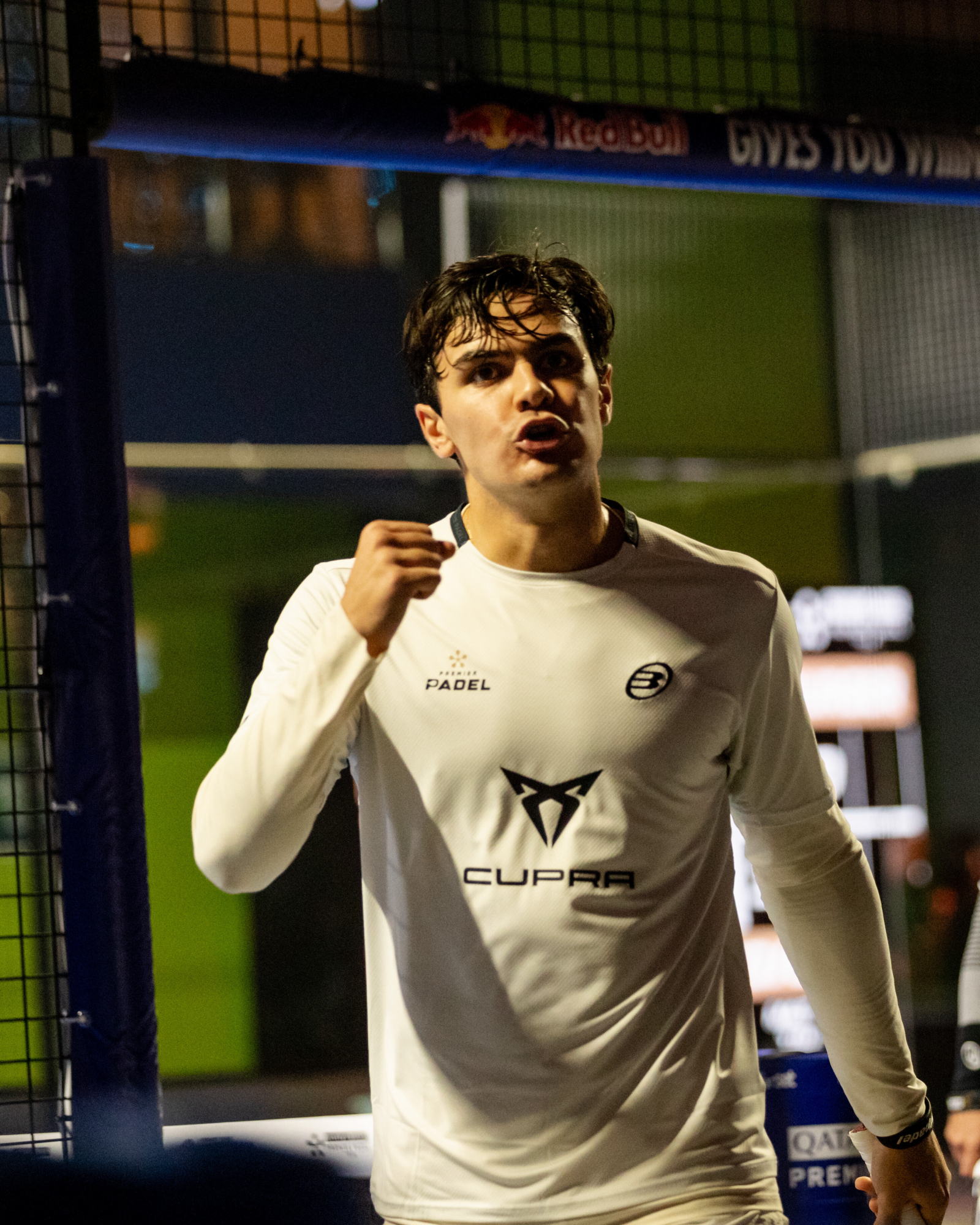 Pablo Cardona celebra un punto esta temporada.