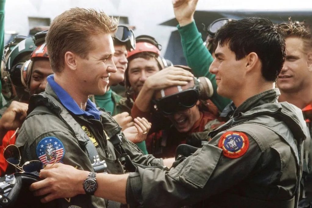 Val Kilmer con Tom Cruise en 'Top Gun'