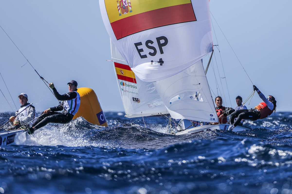 Jordi Xammar y Marta Cardona, en la tercera jornada de la regata en aguas mallorquinas.