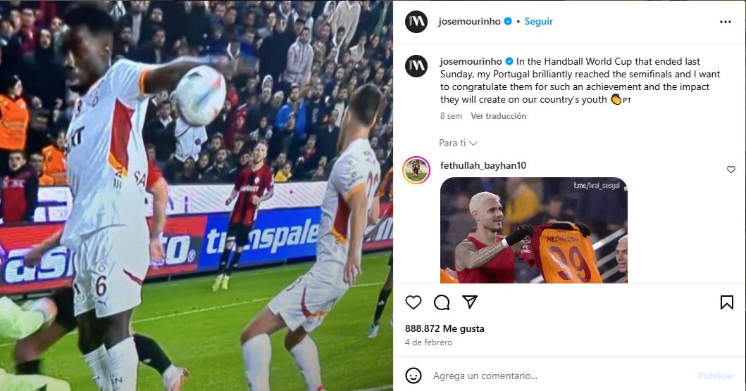 El poste de Mourinho con la mano de Davinson.