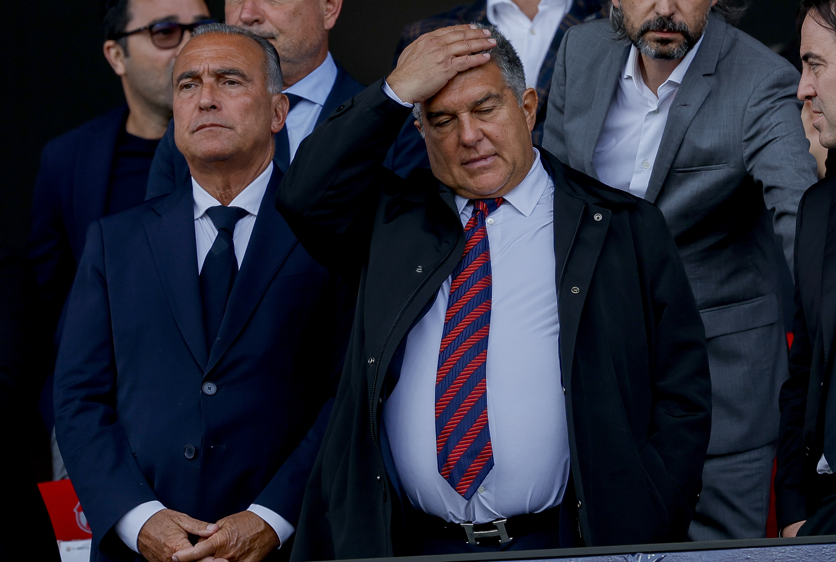 Joan Laporta en el palco del Camp Nou.