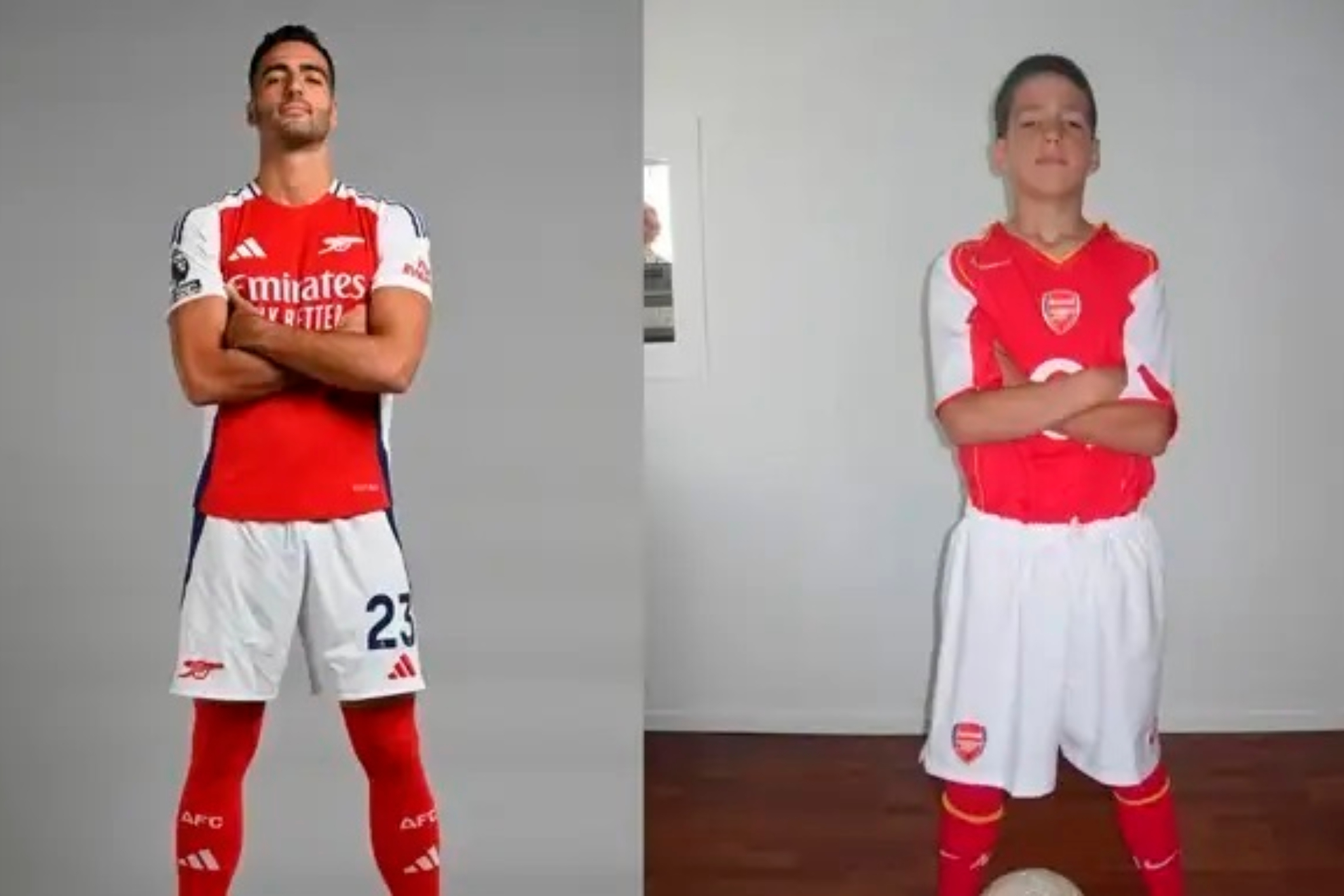 El Mikel actual y su foto de 2005 de niño.