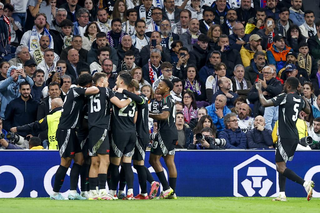 Arsenal goal, 0-1 Real Madrid vs Arsenal. Quarterfinals | Champions League. April 16, 2025