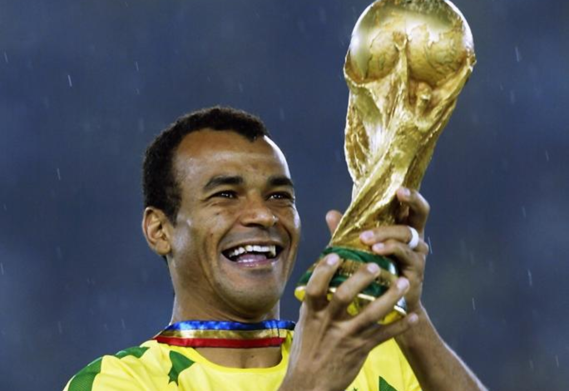 Cafú lifting the World Cup