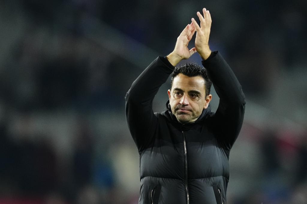 Xavi during his stage as a Barça coach.