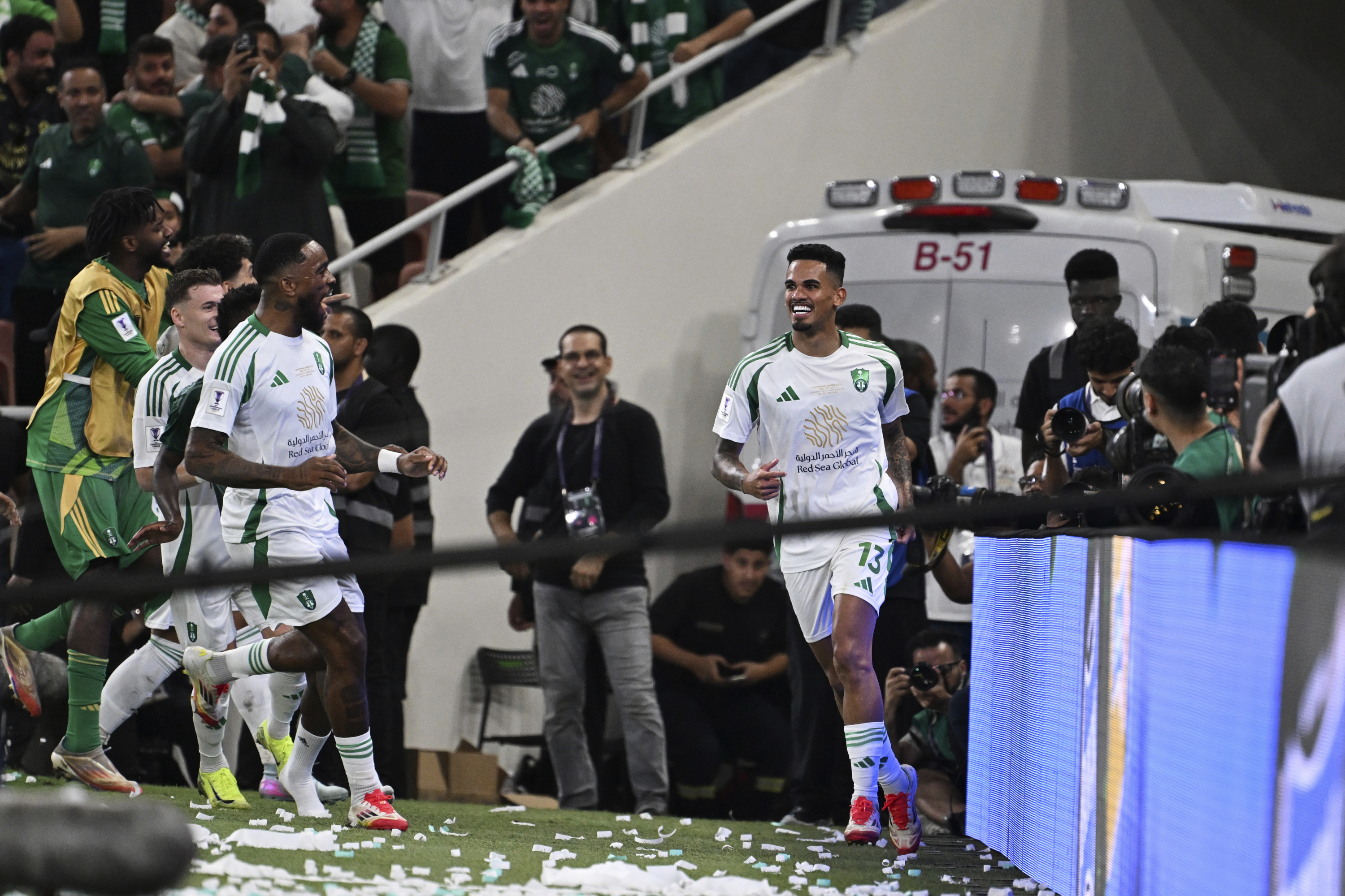 Galen celebrates his goal.
