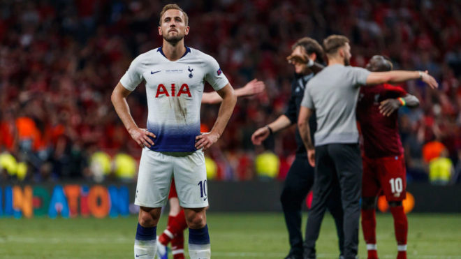 Harry Kane after losing the Champions League final against Liverpool in 2019