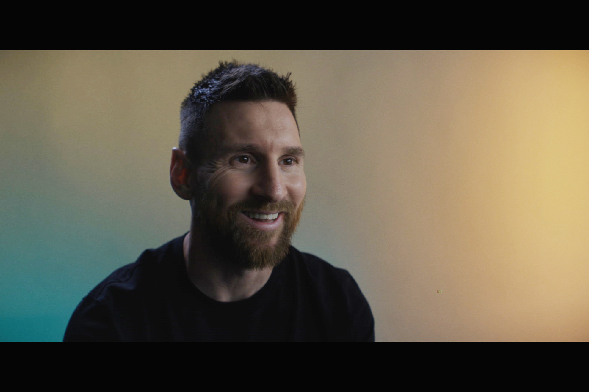 Messi, in the recording of the documentary series.