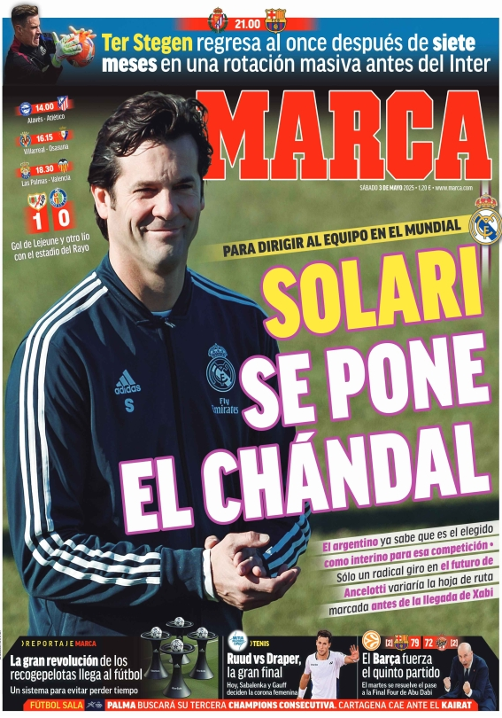 Portada de MARCA del pasado 3 de mayo.