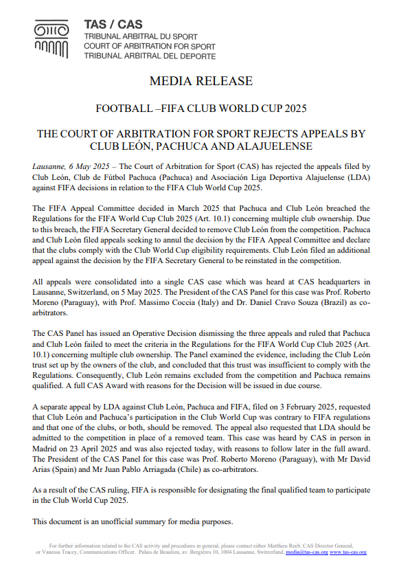 The TAS statement