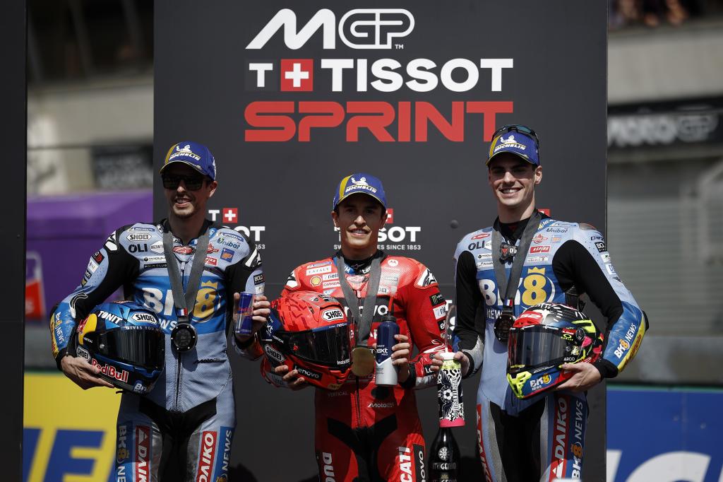 El podio del Sprint de Francia.