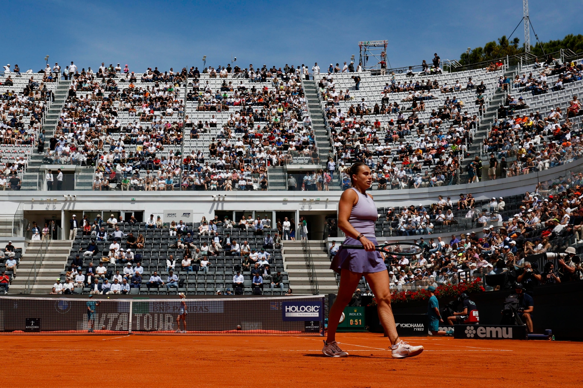 Sabalenka, en el Campo Centrale de Roma.