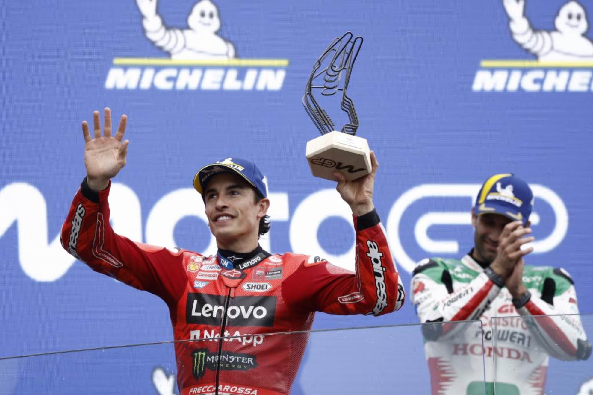 Marc Márquez, en el podio.