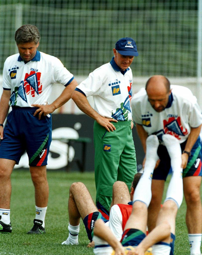 Ancelotti with Arrigo Saachi in the 1994 World Cup.