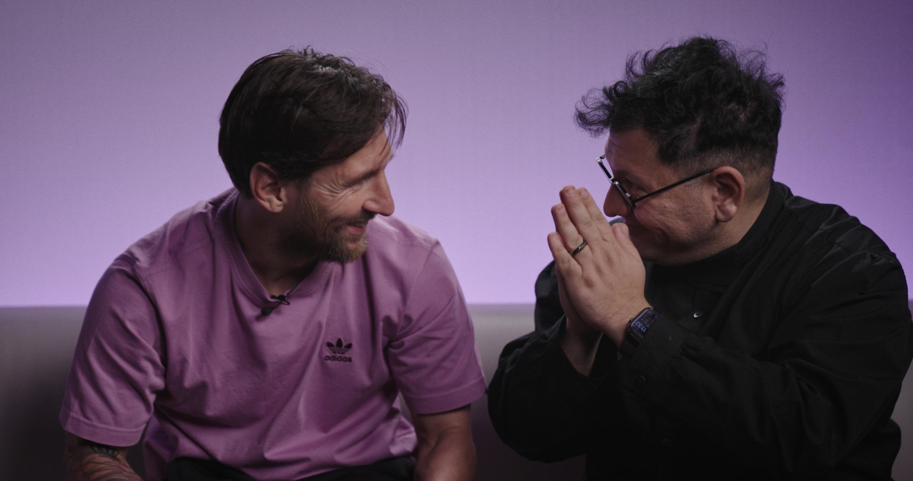 Leo Messi and Refik Anadol in a work session of A Goal In Life