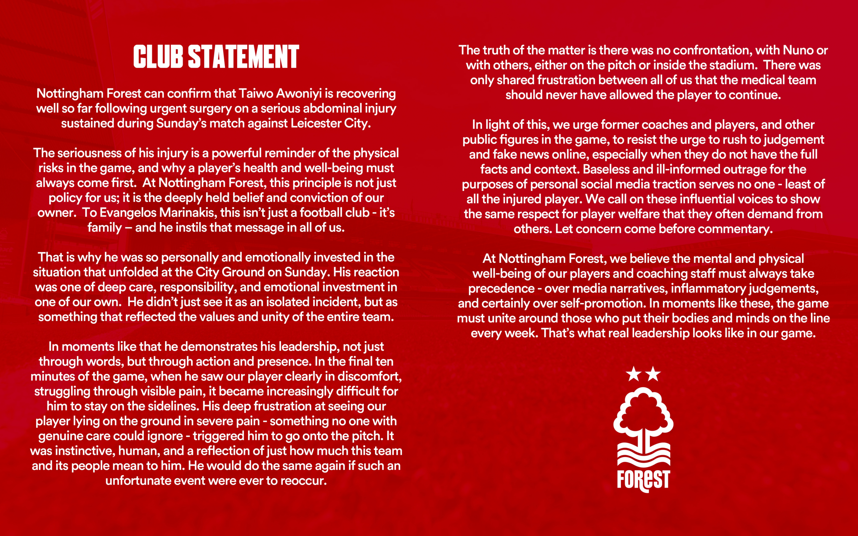 Club statement.