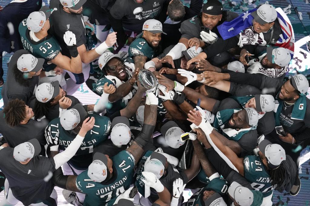 The Philadelphia Eagles template celebrates the Super Bowl title