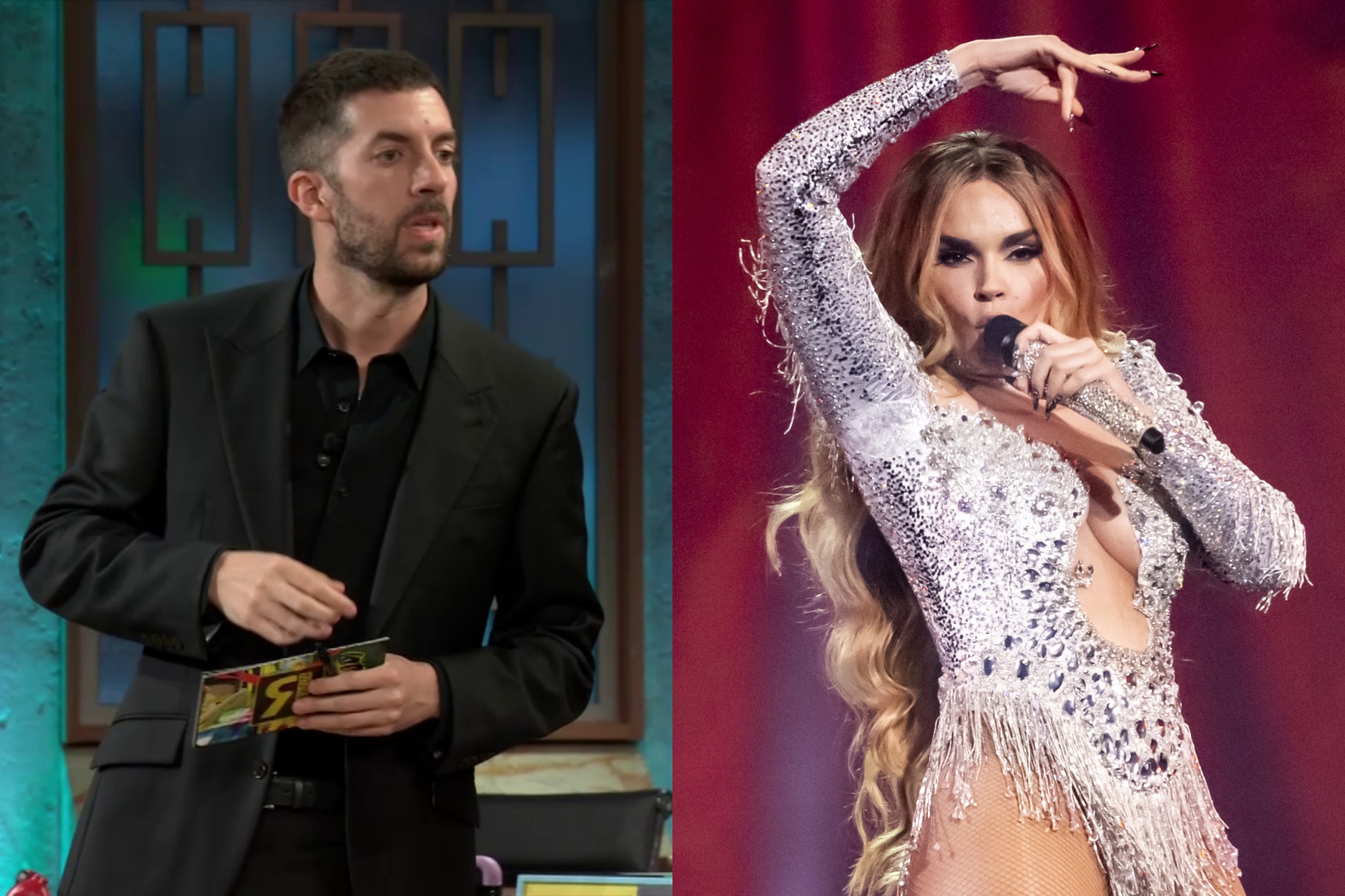 David Broncano en el programa de hoy y Melody en la actuación del pasado sábado