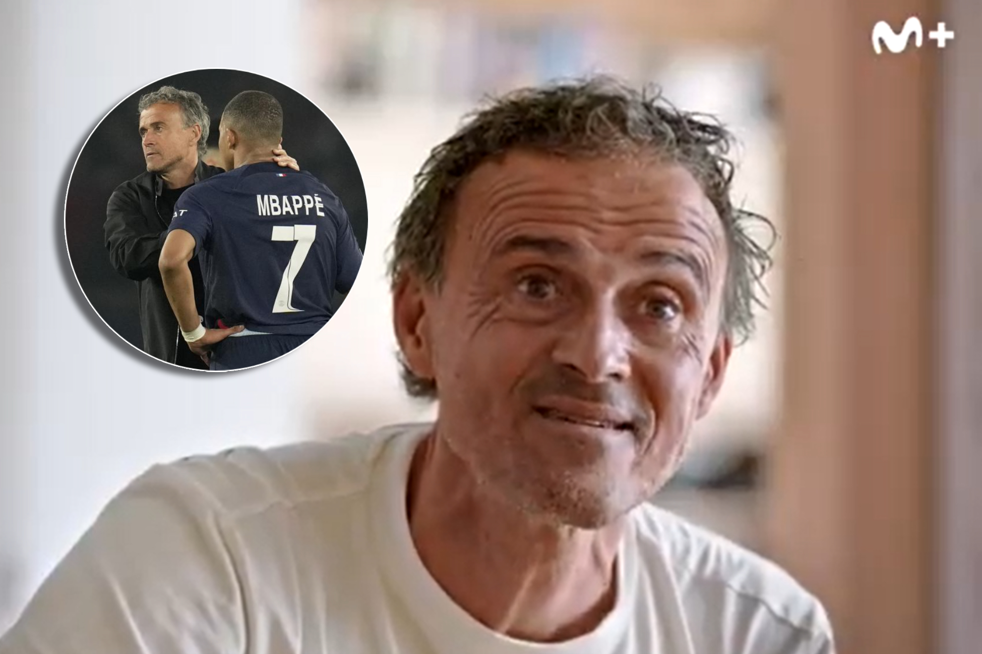 Luis Enrique and Kylian Mbappé.