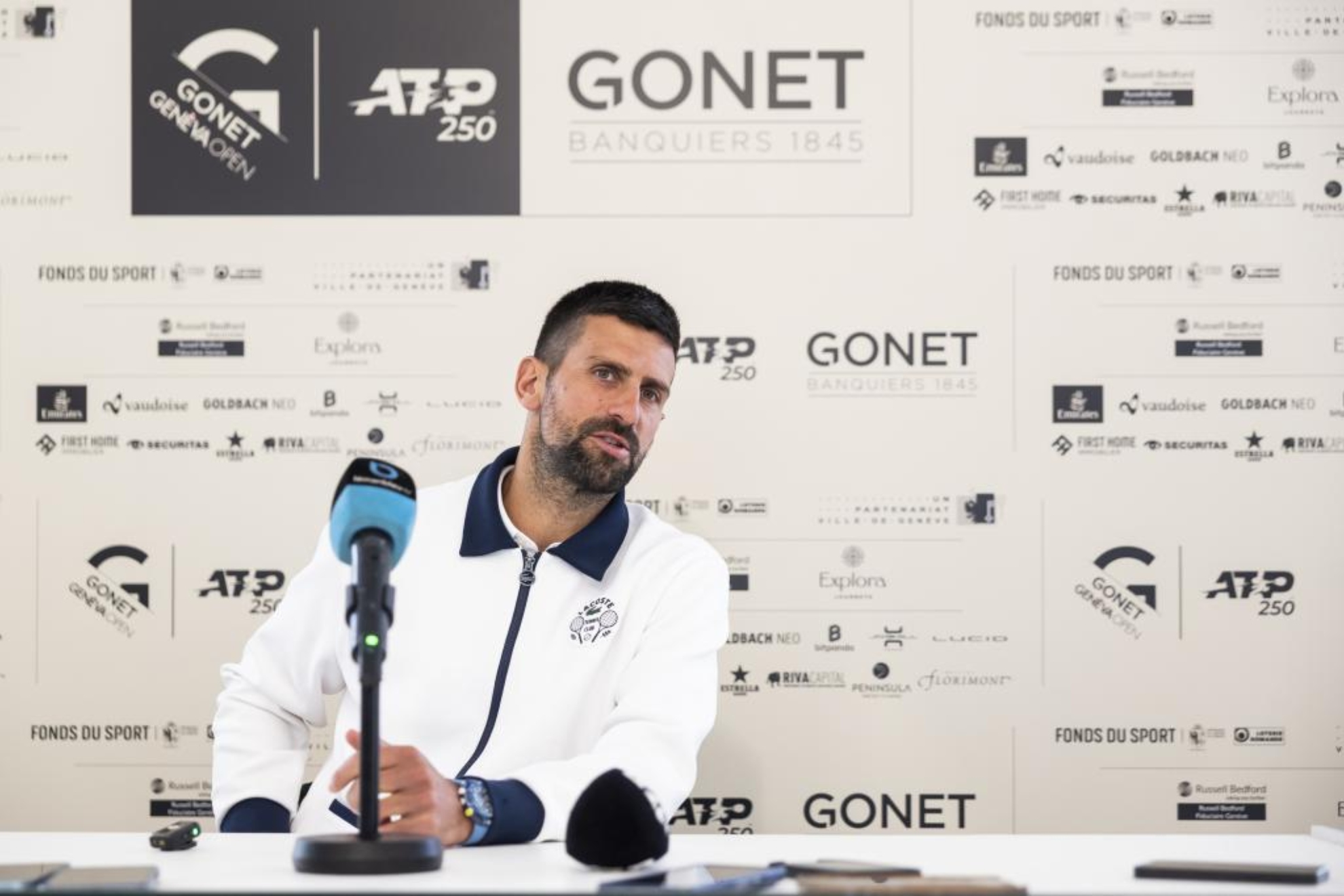 Novak Djokovic, durante la rueda de prensa previa al torneo de Ginebra