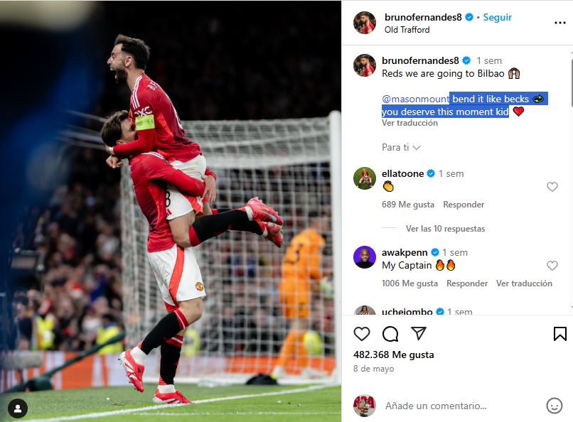 La felicitación de Bruno a Mount.