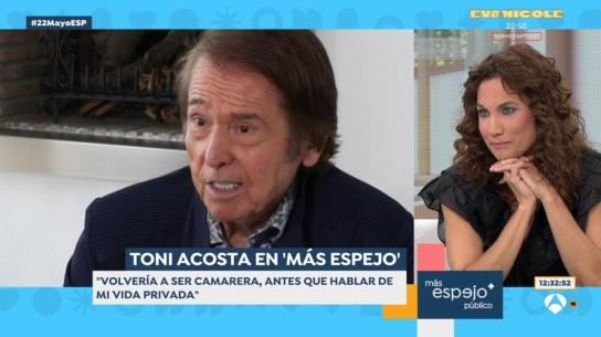 Toni Acosta no se corta con Susanna Griso y se planta al preguntarle sobre  su exsuegro Raphael: "No me parece a mí que me toque opinar sobre eso"
