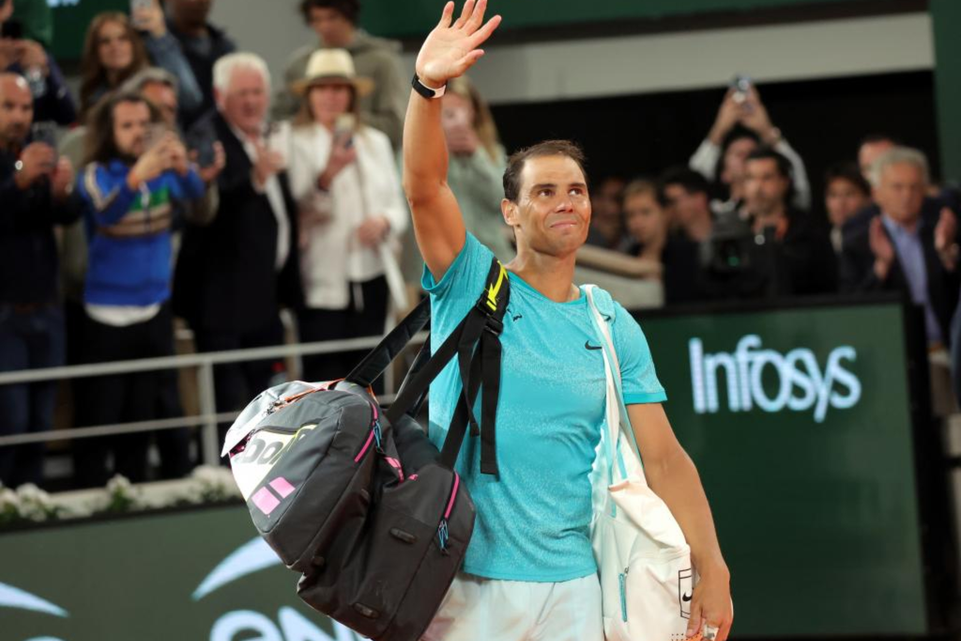 Rafa Nadal, tras jugar su último partido en Roland Garros.