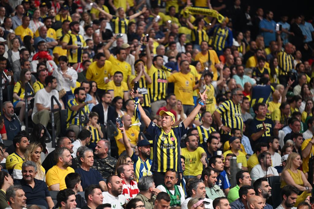 Fenerbahce fans in Abu Dhabi's stands.