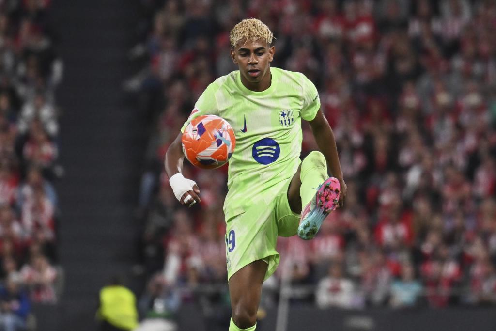Lamine durante un partido esta temporada