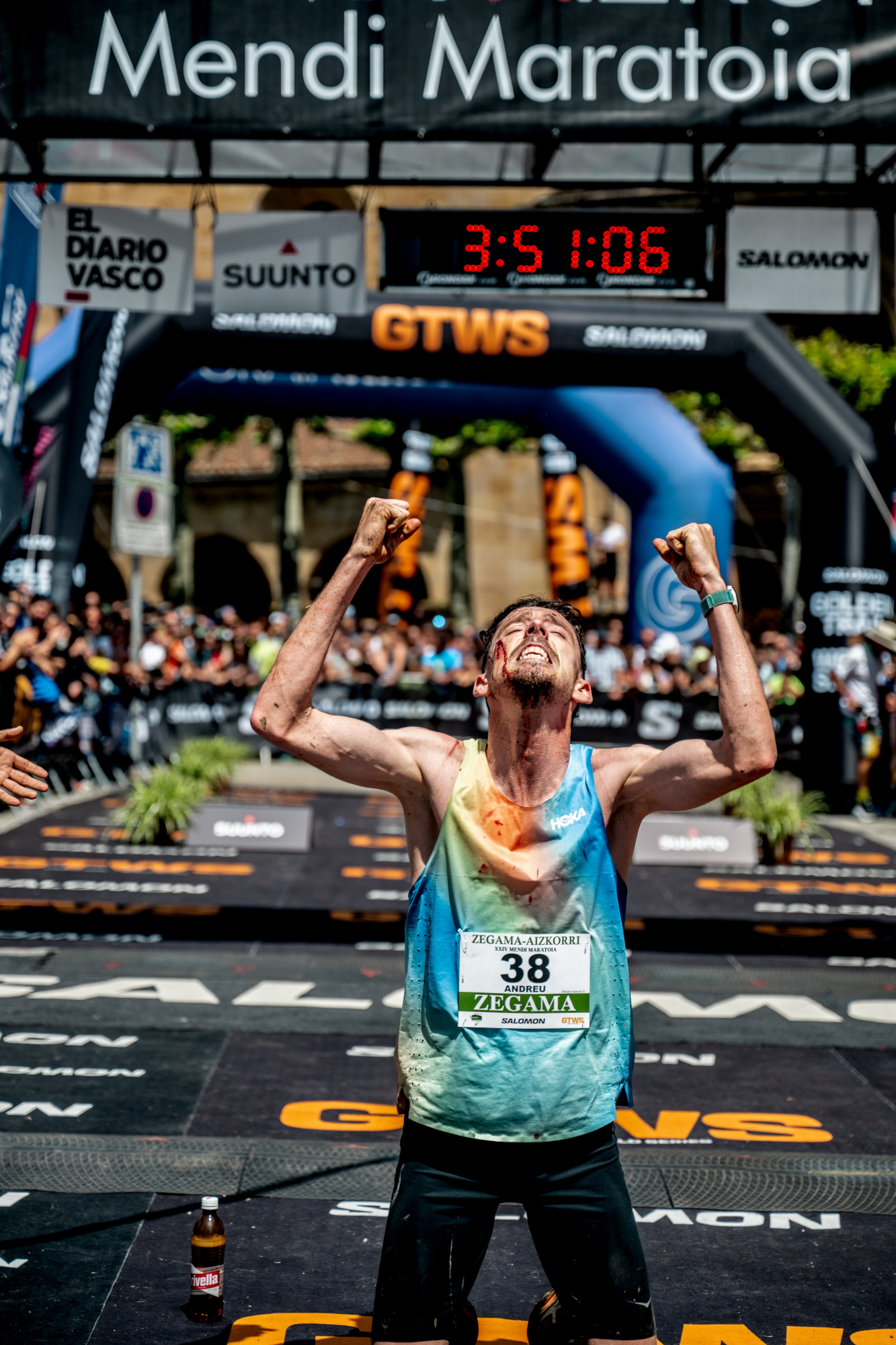 Andreu Blanes, en la meta de Zegama.