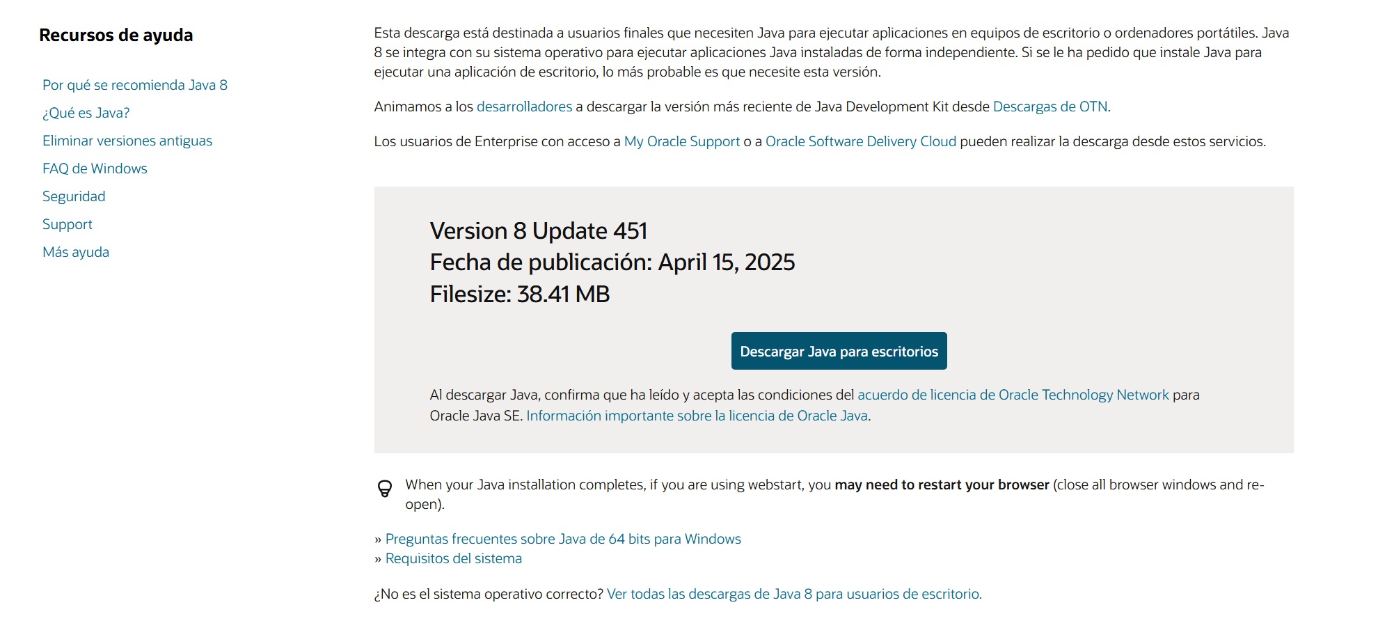 Java download page.