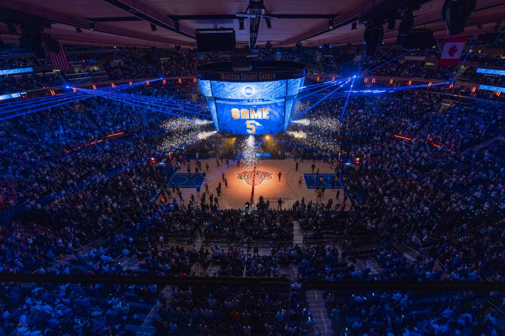 A panoramic view of Madison Square Garden during the fifth game of the series between Knicks and Pacers.