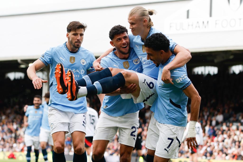 Jugadores del Manchester City.