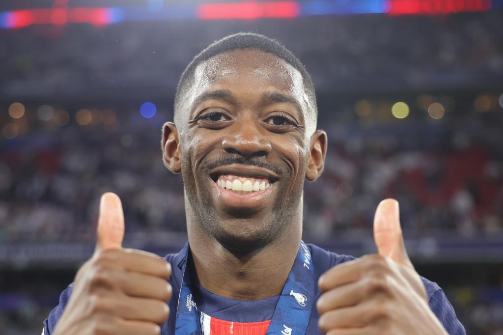 Dembélé durante la celebración del PSG
