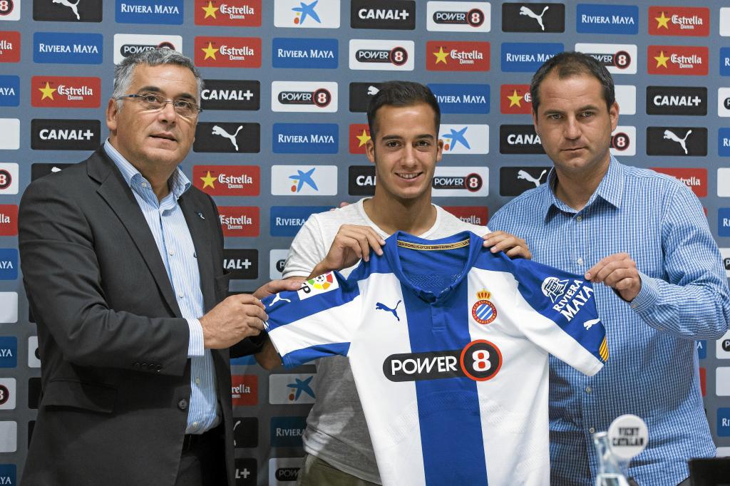 Lucas Vázquez es presentado como nuevo jugador del RCD Espanyol en 2014.
