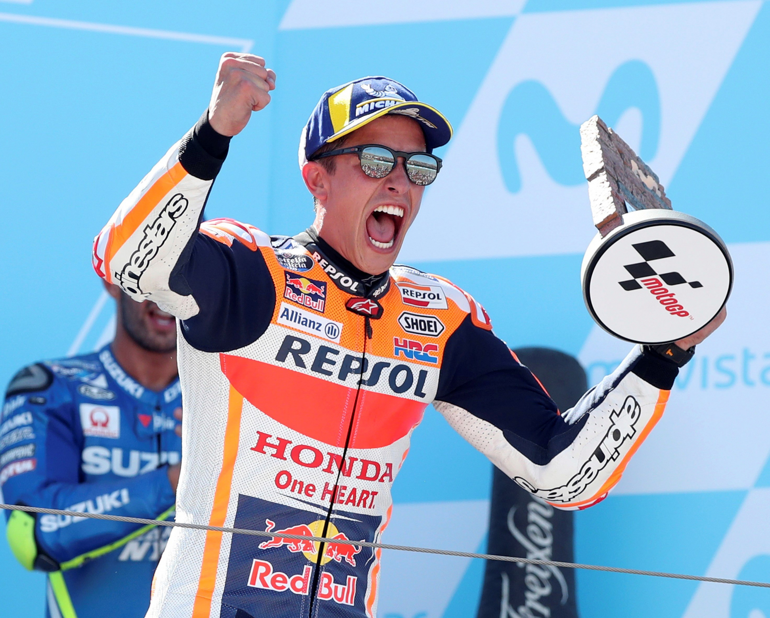Marc Márquez en el GP de Aragón 2018.