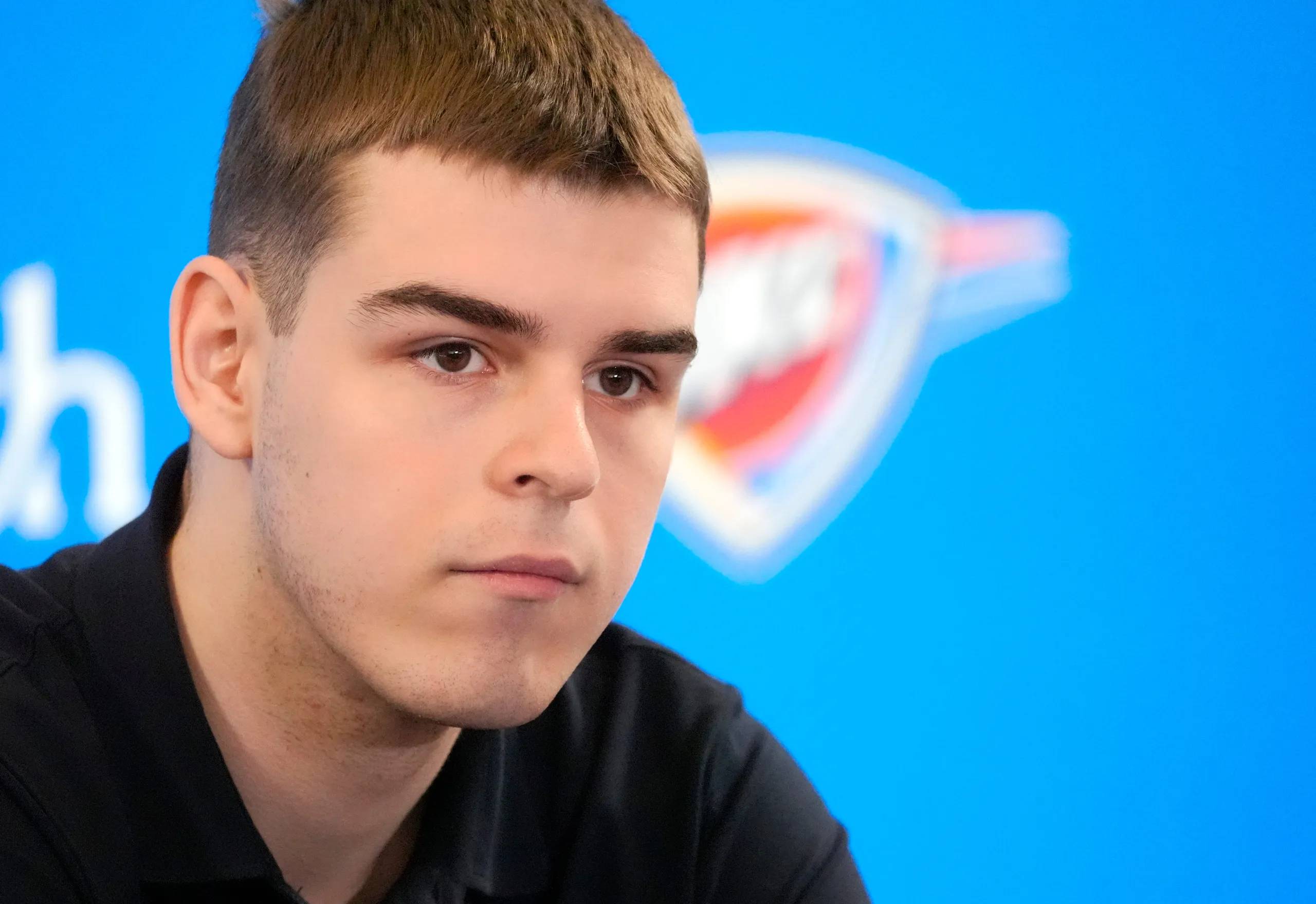 Nikola Topic, at a press conference with the Thunder.