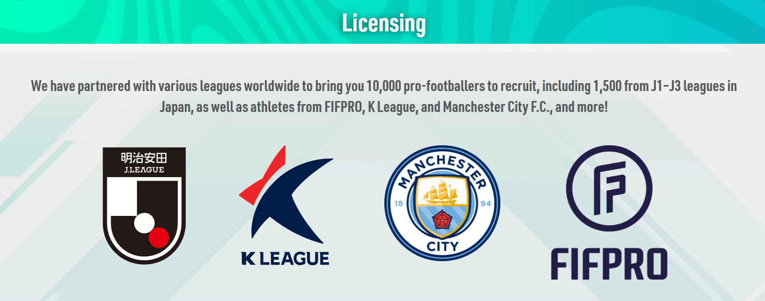 Sega Football Club Champions licenses.Manchester City is the largest club between confirmed licenses and its main bulwark.