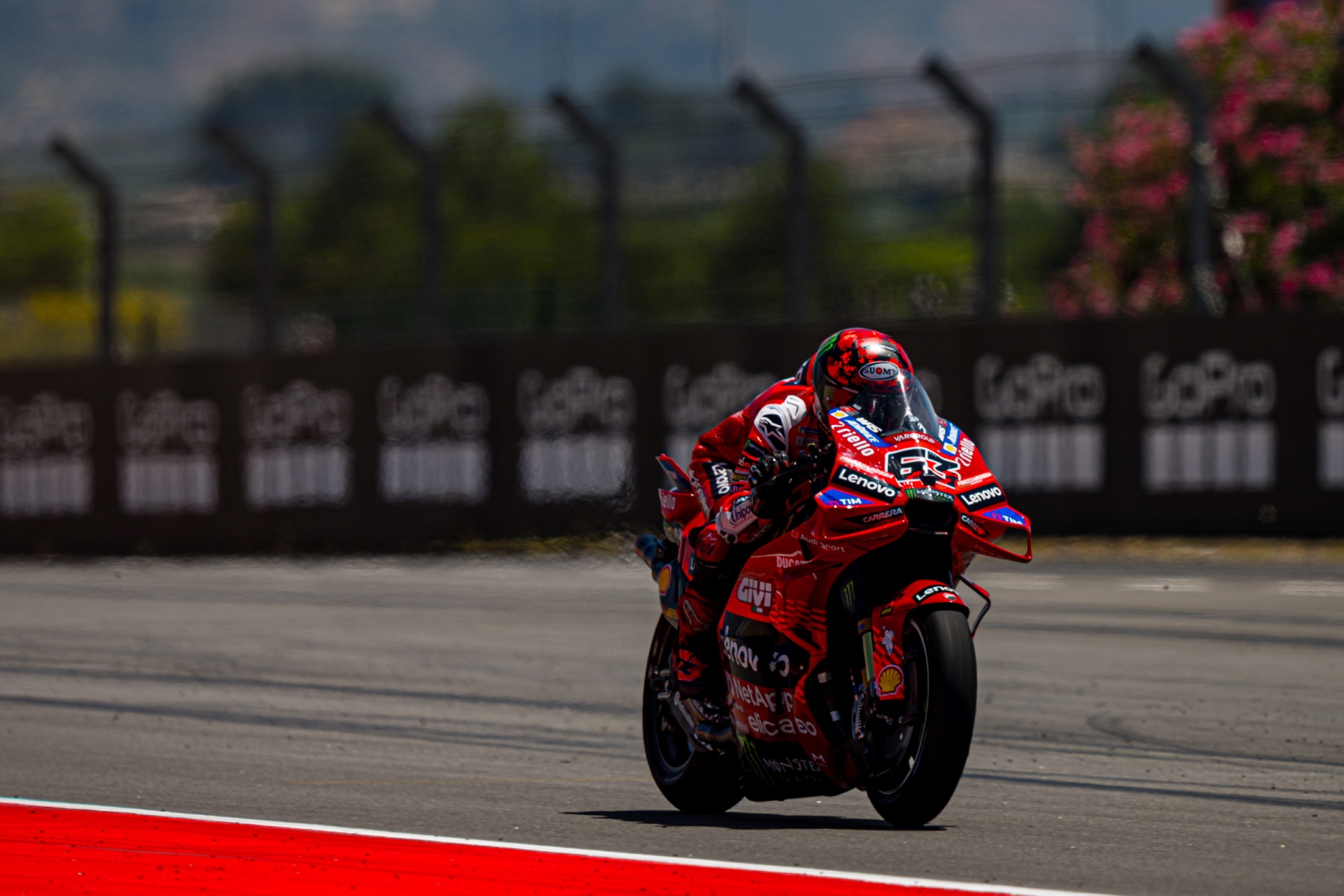 Pecco Bagnaia, en la carrera de Aragón.