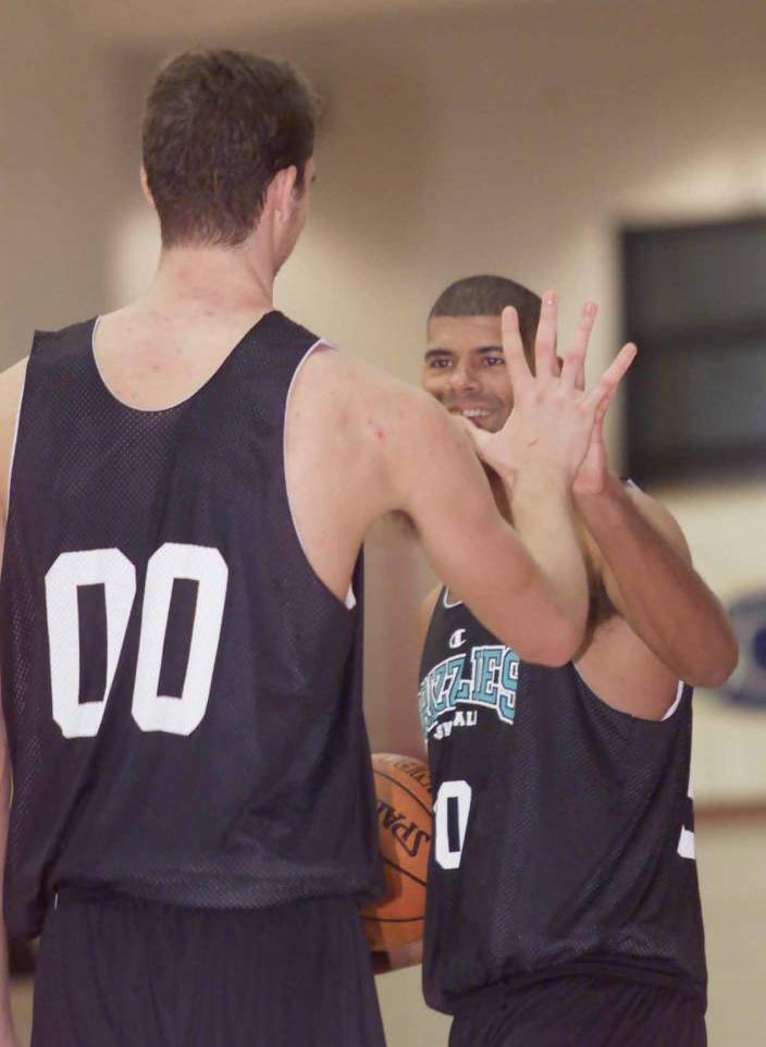Pau Gasol and Shane Battier, in a training of the Grizzlies.