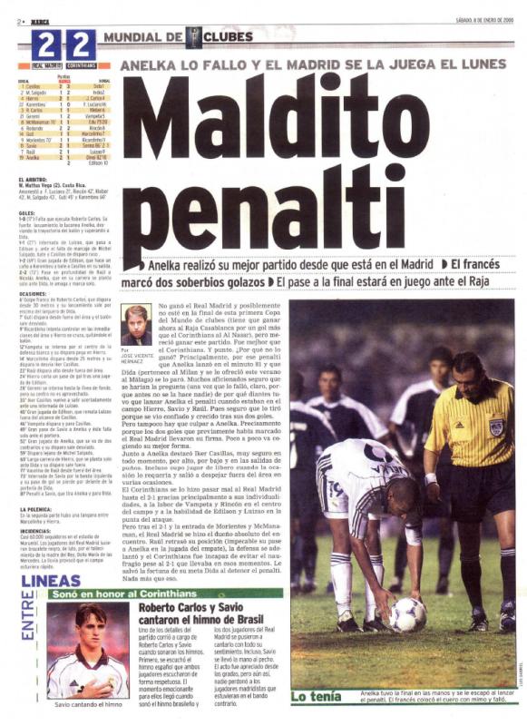 La crónica del Corinthians-Real Madrid en MARCA.