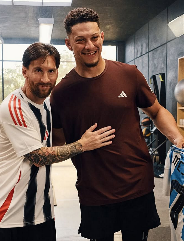 Leo Messi and Patrick Mahomes Meeting for Adidas