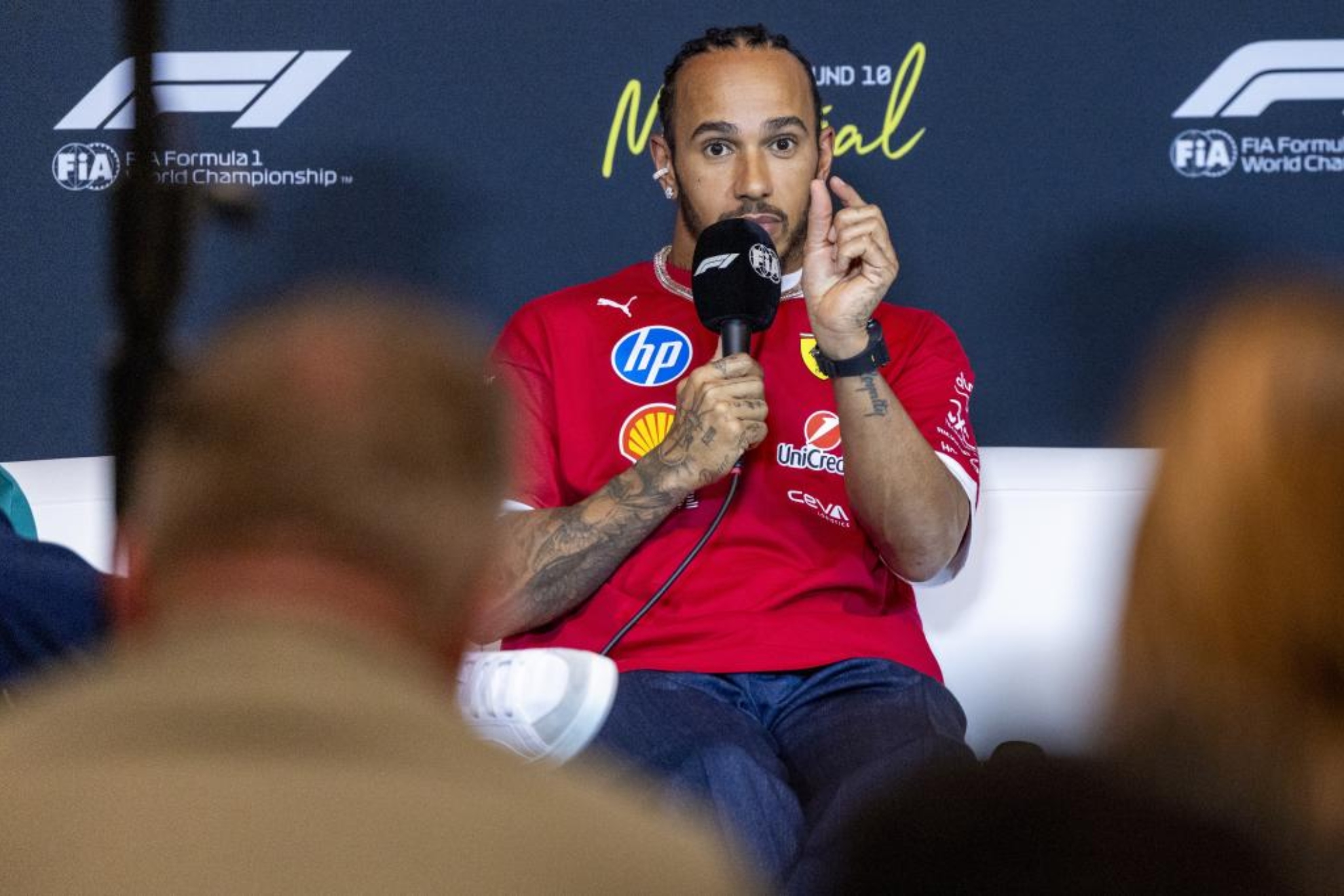 Lewis Hamilton, en la rueda de prensa de la FIA en Canadá.