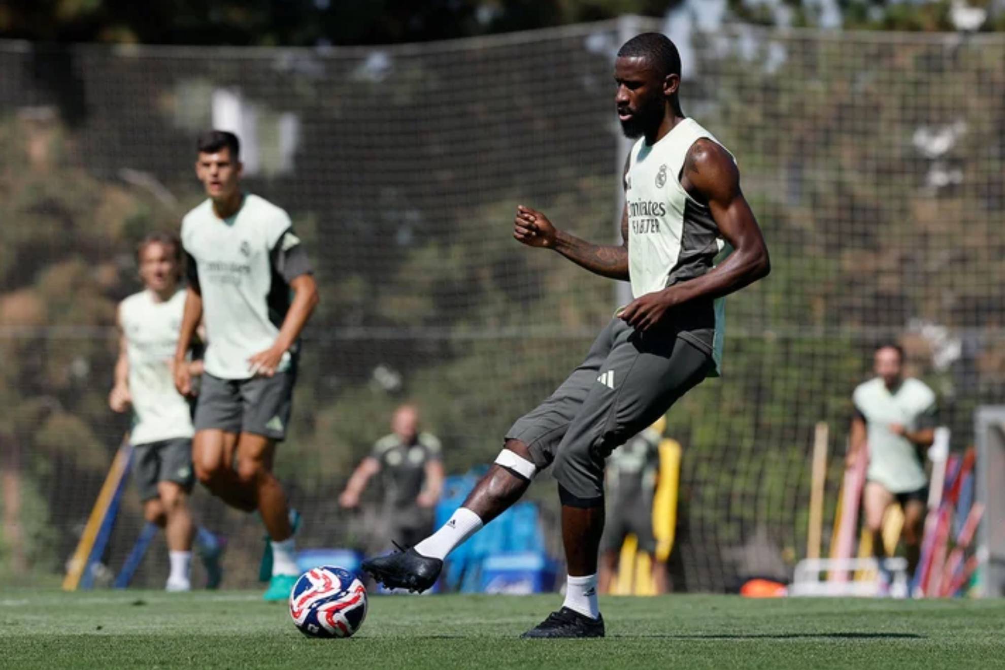 Rüdiger, this morning in an exercise with ball.