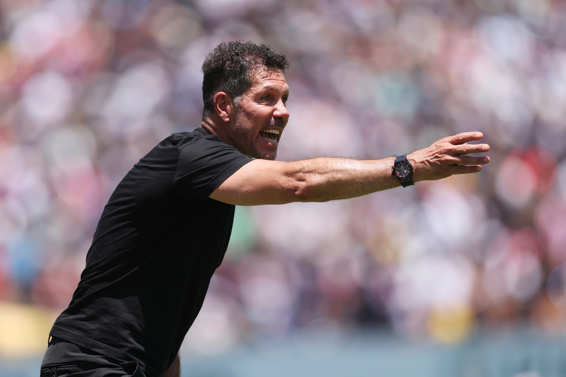 Simeone, during the game against the PSG.