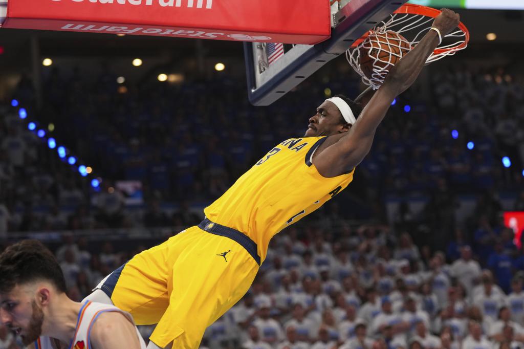 Pascal Siakam Machaca The Thunder ring after overflowing Chet Holmgren.