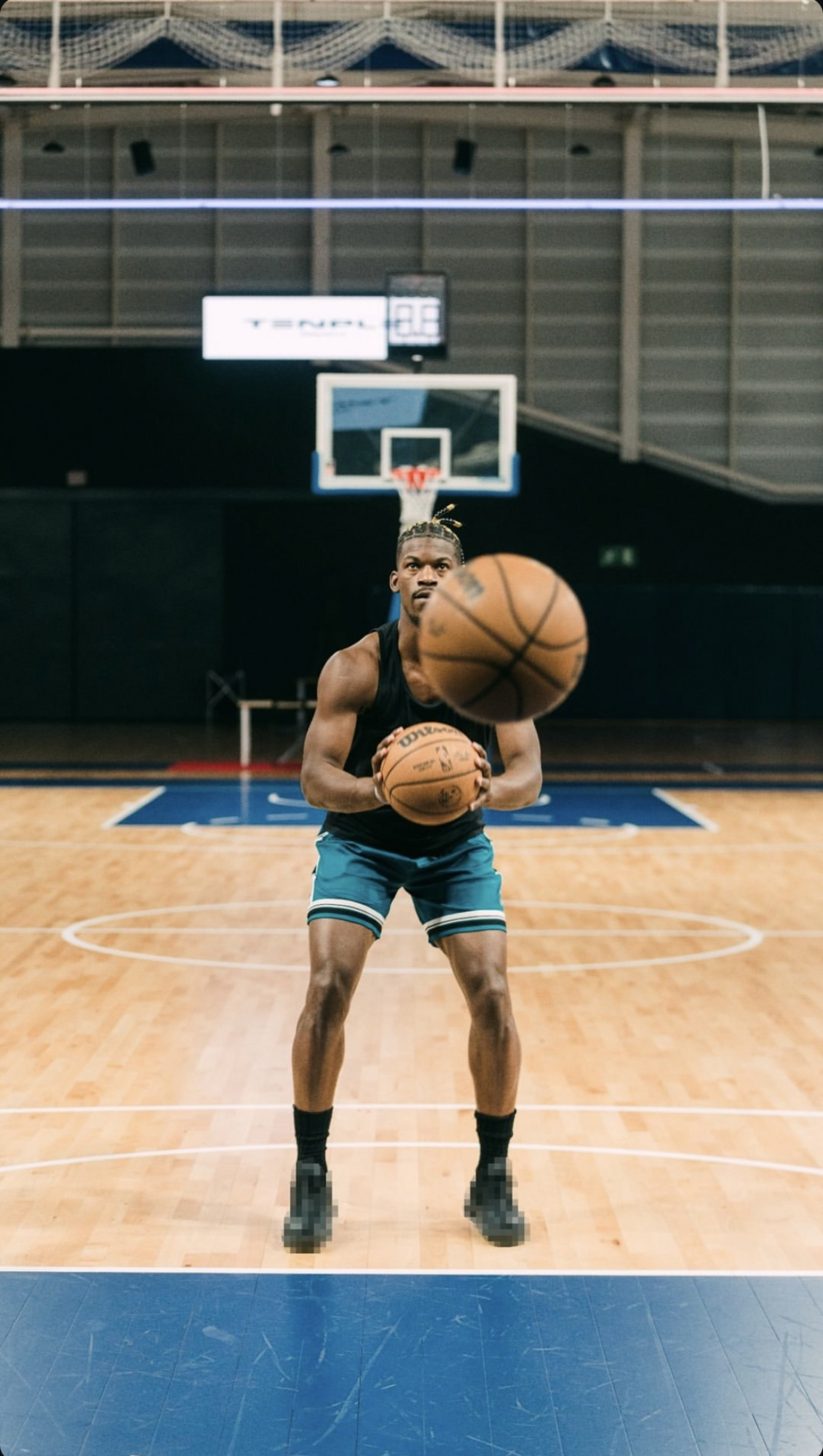 Jimmy Butler training at the Tenple Madrid facilities.