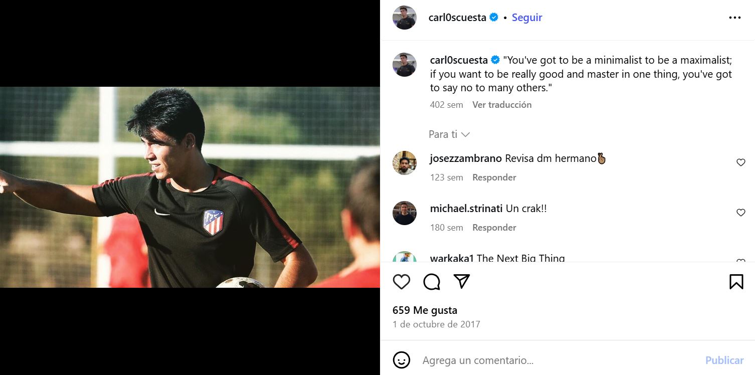 Carlos Cuesta, con Atlético.